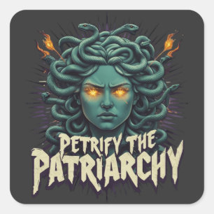 Adesivo Quadrado Petrificar o Patriarcado Medusa Empoderamento