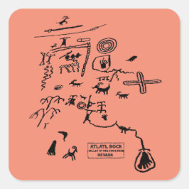 Adesivo Quadrado Petroglyphs at Atlatl Rock at Valley of Fire State