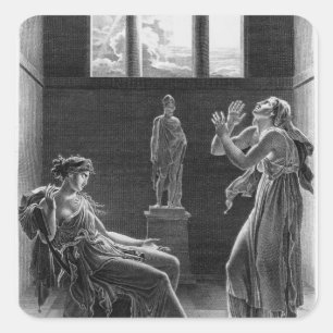 Adesivo Quadrado Phaedra e Oenone, ilustração da Lei I