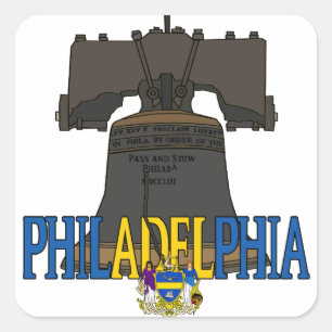 Adesivo Quadrado Philadelphia USA Liberty Bell