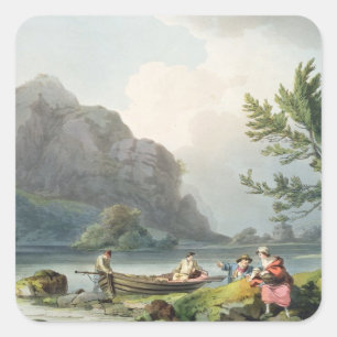 Adesivo Quadrado Philippe de Loutherbourg Lago de Wyndermere, de
