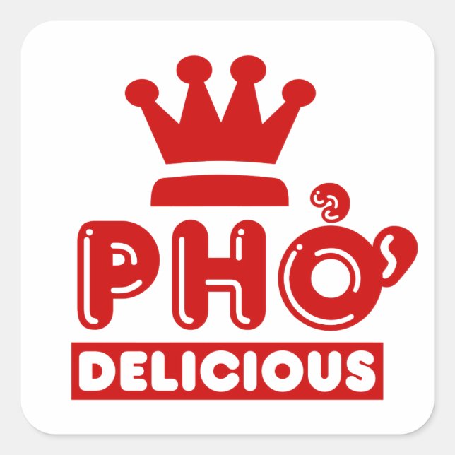 Adesivo Quadrado Pho King Delicious (Frente)