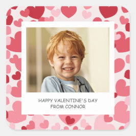 Adesivo Quadrado Photo Classroom Valentine Personalized
