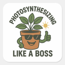 Adesivo Quadrado Photosynthesising Like A Boss Square Sticker