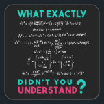 Adesivo Quadrado Physics formula Joke<br><div class="desc">Cool and funny physics design. A must for every physicist,  physics student,  physics teacher and physics lover. Great gift idea for Physics Nerds and Physics Geeks.</div>