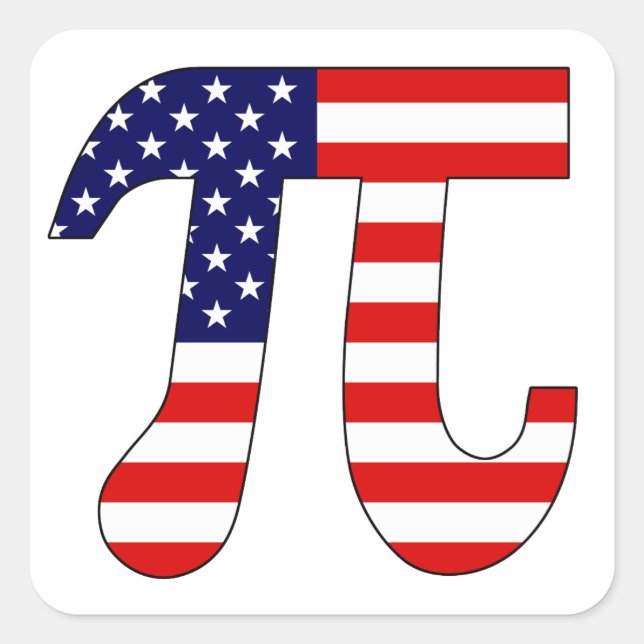 Adesivo Quadrado Pi Americano (Frente)