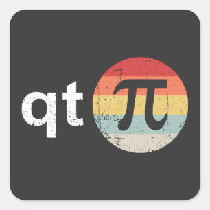 Adesivo Quadrado Pi Day Cutie Pi Feliz