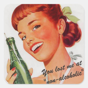 Adesivo Quadrado Piada de anúncio de soda retrorreflectora