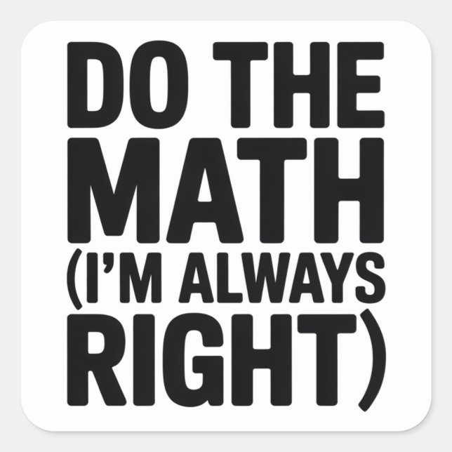 Adesivo Quadrado Piada de professor de matemática engraçado Meme Pu (Frente)