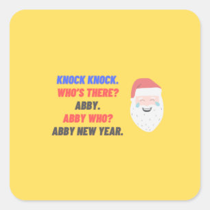 Adesivo Quadrado piada engraçada sobre o ano novo