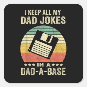 Adesivo Quadrado Piadas engraçadas de papai homens na dad-a-Base