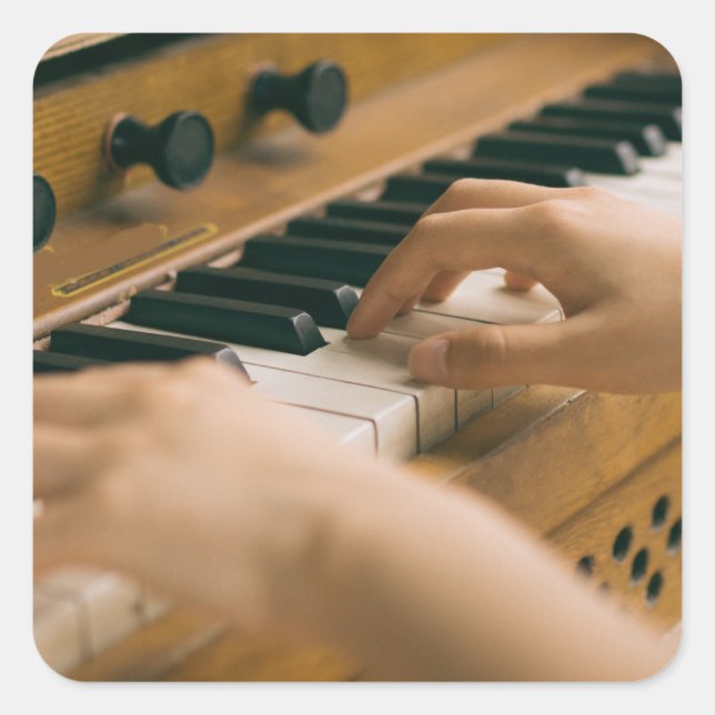 Adesivo Quadrado Piano bonito (Frente)