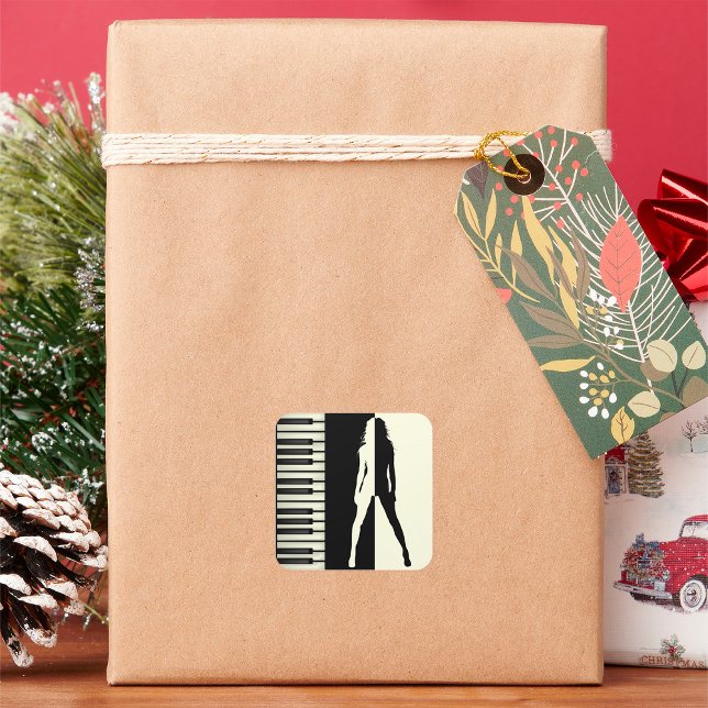 Adesivo Quadrado Piano Mulher (Criador carregado)