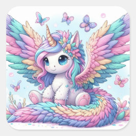Adesivo Quadrado Picante Unicorn bonito