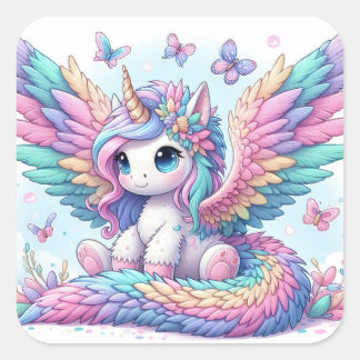 Adesivo Quadrado Picante Unicorn bonito