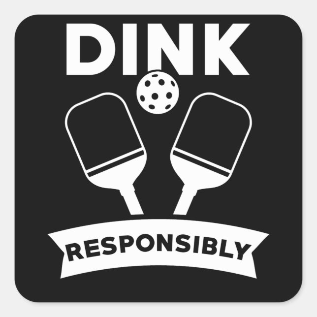 Adesivo Quadrado Pickleball Gift Dink Responsável (Frente)