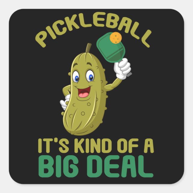 Adesivo Quadrado Pickleball Kid Big Deal Pickles Esporte (Frente)