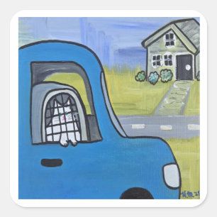 Adesivo Quadrado Picles no Carro