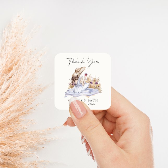 Adesivo Quadrado Picnic Cottage Bachelorette (Criador carregado)