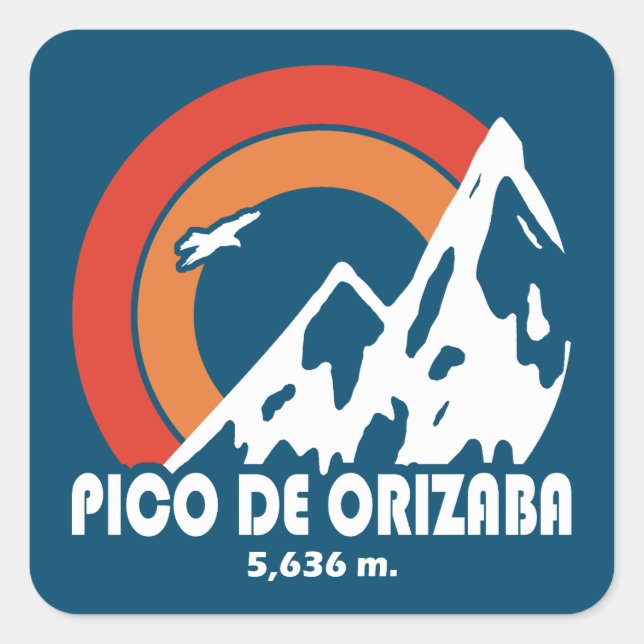Adesivo Quadrado Pico de Orizaba México Sun Eagle (Frente)