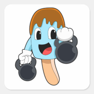 Adesivo Quadrado Picolé em Fortaleza com Dumbbells