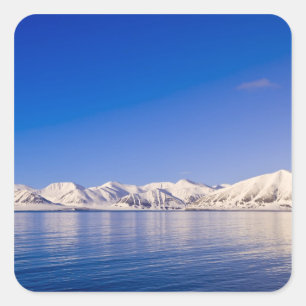 Adesivo Quadrado Picos nevados Woodfjord Svalbard