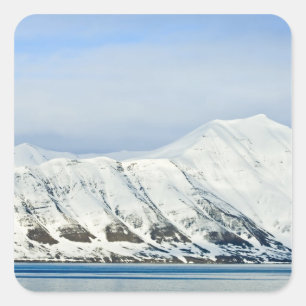 Adesivo Quadrado Picos nevados Woodfjord Svalbard 2