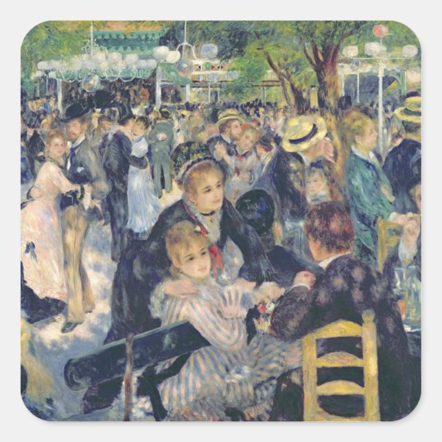 Adesivo Quadrado Pierre A Renoir | Bola no Moulin de la Galette (Frente)