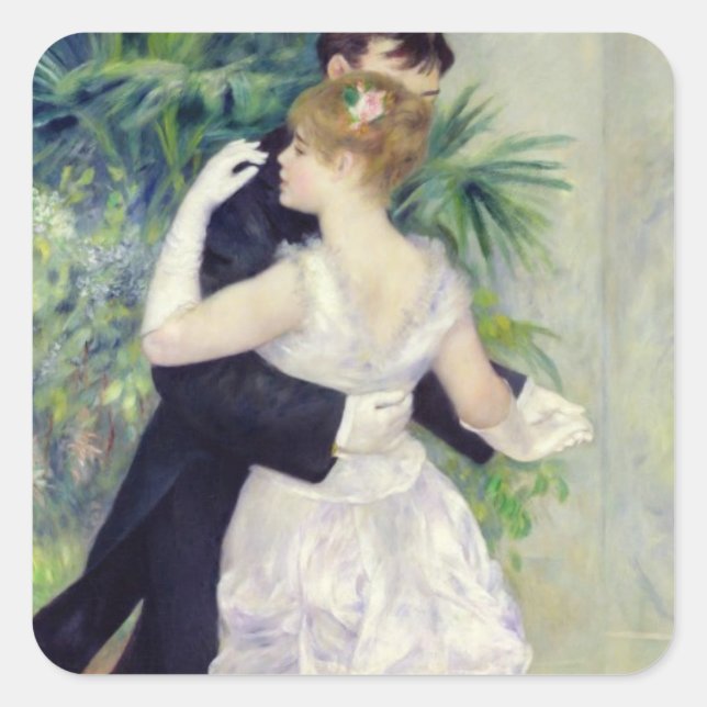 Adesivo Quadrado Pierre A Renoir | Dança na cidade (Frente)