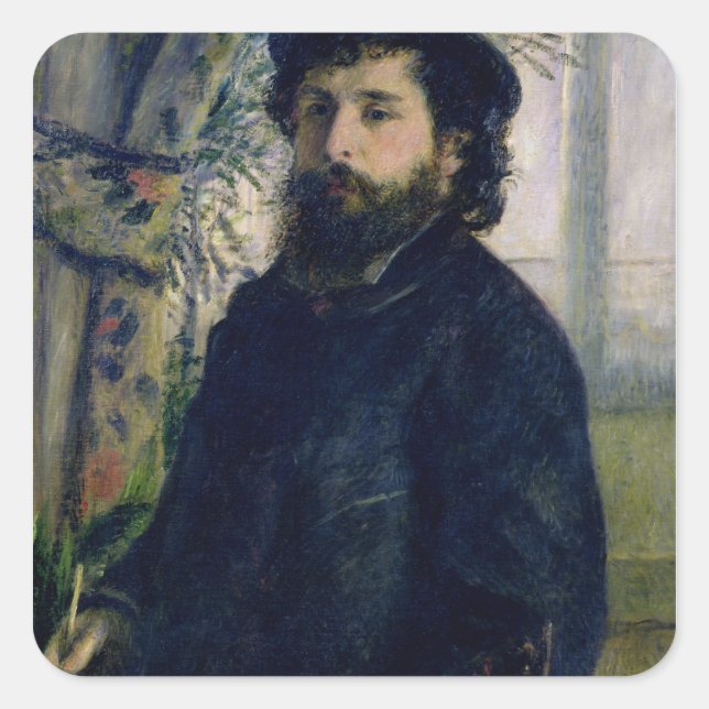 Adesivo Quadrado Pierre A Renoir | Retrato de Claude Monet (Frente)