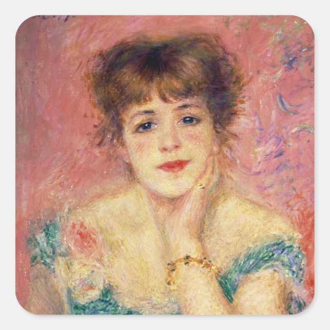 Adesivo Quadrado Pierre A Renoir | Retrato de Jeanne Samary (Frente)