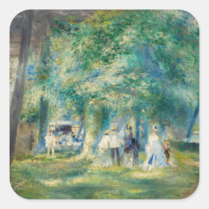 Adesivo Quadrado Pierre-Auguste Renoir - A Festa em Saint-Cloud