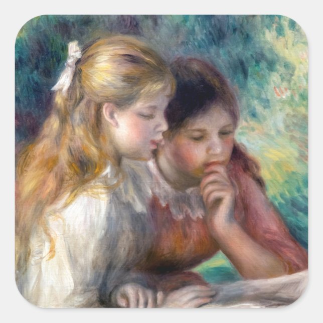 Adesivo Quadrado Pierre-Auguste Renoir - A Leitura (Frente)