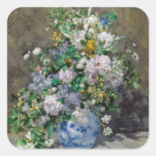 Adesivo Quadrado Pierre-Auguste Renoir - Buquê de Primavera