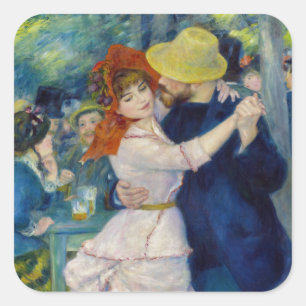 Adesivo Quadrado Pierre-Auguste Renoir - Dança em Bougival