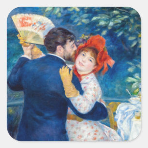 Adesivo Quadrado Pierre-Auguste Renoir - Dança no Campo