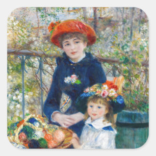 Adesivo Quadrado Pierre-Auguste Renoir - Duas irmãs no Terraço