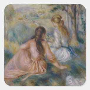 Adesivo Quadrado Pierre Auguste Renoir   no prado