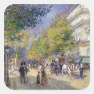 Adesivo Quadrado Pierre-Auguste Renoir - Paris, Grands Boulevards