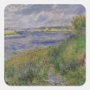 Adesivo Quadrado Pierre bancos de Renoir um do Seine, Champrosay