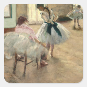 Adesivo Quadrado Pierre um Renoir   a lição de dança