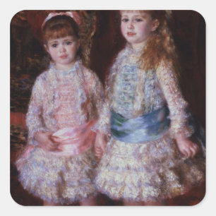 Adesivo Quadrado Pierre um Renoir cor-de-rosa e azul