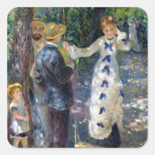 Adesivo Quadrado Pierre um Renoir   o balanço