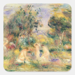 Adesivo Quadrado Pierre um Renoir   os Bathers