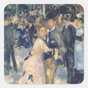 Adesivo Quadrado Pierre uma bola de Renoir no Moulin de la