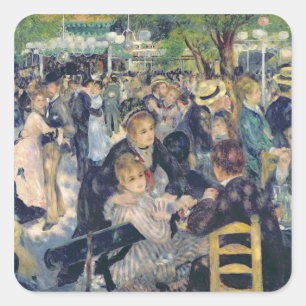 Adesivo Quadrado Pierre uma bola de Renoir no Moulin de la