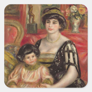 Adesivo Quadrado Pierre uma Sra. Josse Bernheim-Jeune e filho de