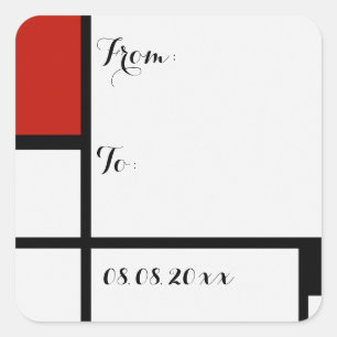 Adesivo Quadrado Piet Mondrian - Abstrato Geométrico de Composição