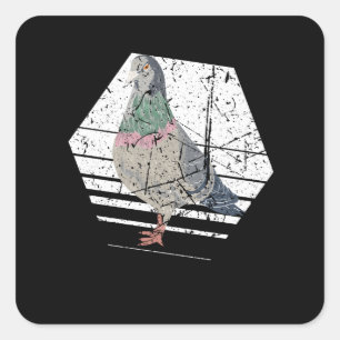 Adesivo Quadrado Pigeon Retro