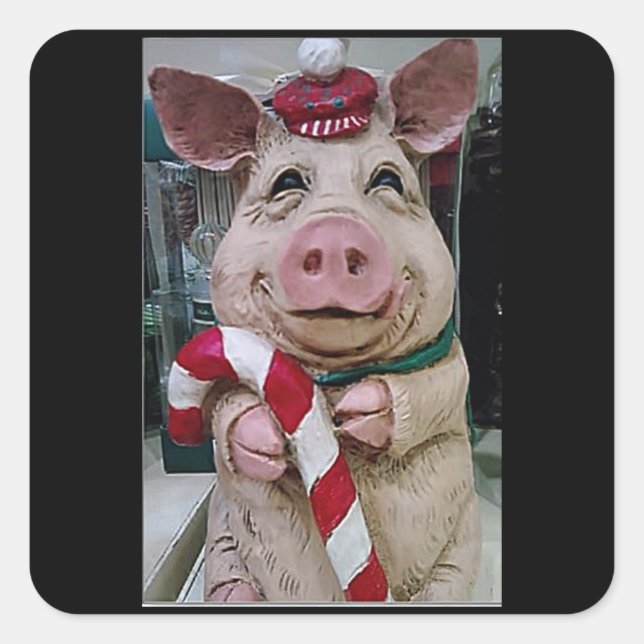 ADESIVO QUADRADO **PIGGY DE NATAL** (Frente)